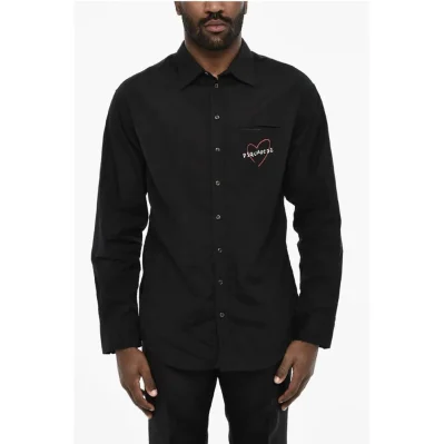 Dropped Shoulder Shirt with Contrasting Logo