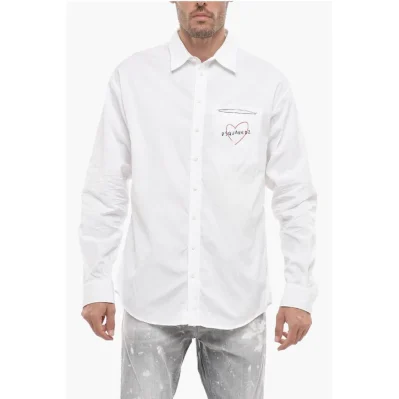 Dropped Shoulder Shirt with Contrasting Logo