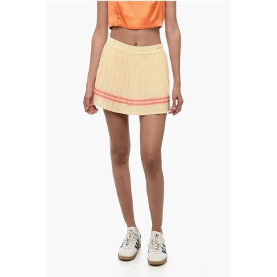 Pleated Mini Skirt with Logoed Elastic Band