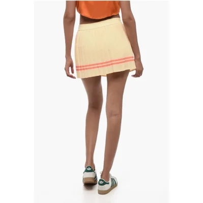 Pleated Mini Skirt with Logoed Elastic Band