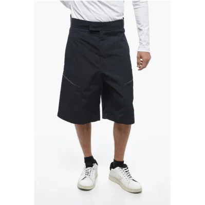 Nylon Cargo Shorts with Hidden Fastening