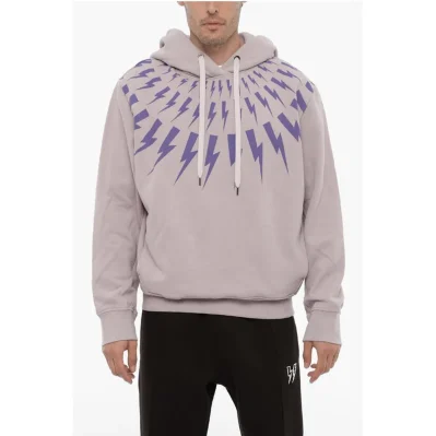 Fleeced Cotton FAIRISLE THUNDERBOLT Hoodie