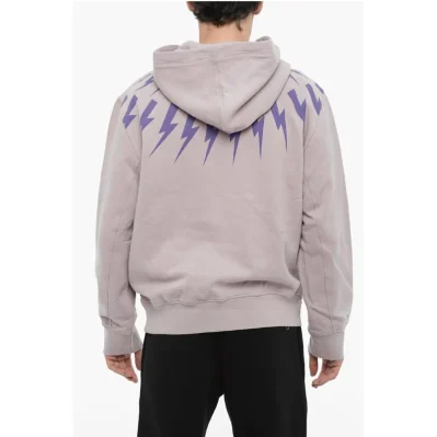 Fleeced Cotton FAIRISLE THUNDERBOLT Hoodie