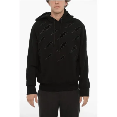 Easy Fit Hoodie with Velvet Thunderbolt