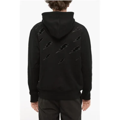 Easy Fit Hoodie with Velvet Thunderbolt