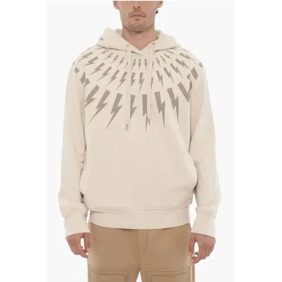 Fleeced Cotton FAIRISLE THUNDERBOLT Hoodie