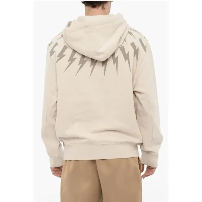 Fleeced Cotton FAIRISLE THUNDERBOLT Hoodie