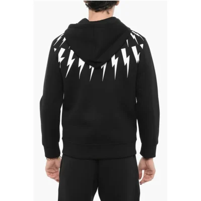 Slim Fit FAIRISLE THUNDELBOLT Neoprene Hoodie