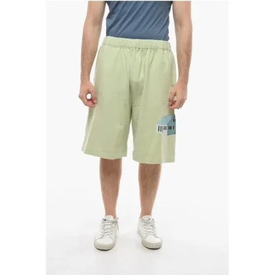 Drawstringed Shorts with Graphic Print