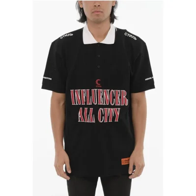 Pique Cotton INFLUENCER 3-Buttons Polo Shirt with Maxi Embro