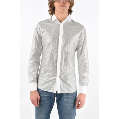 DIAMOND CUT Jewel Shirt with Spread Collar