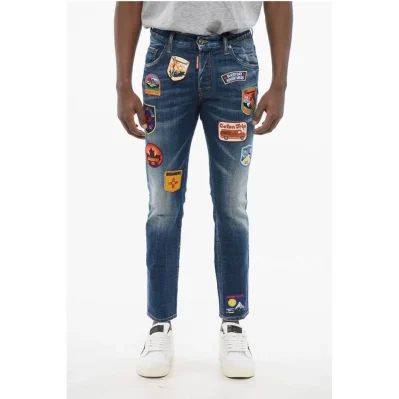Skater Fit Delavè Denims with Embroidered Patches 15cm