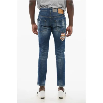 Skater Fit Delavè Denims with Embroidered Patches 15cm