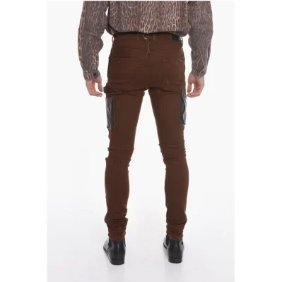 Stretchy WORKMAN Skinny Denims with Leather Detailing 15cm