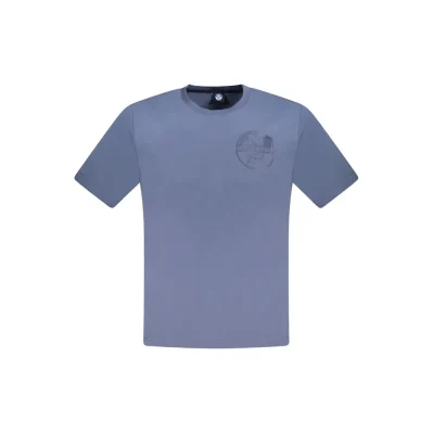 Blue Cotton Men T-Shirt