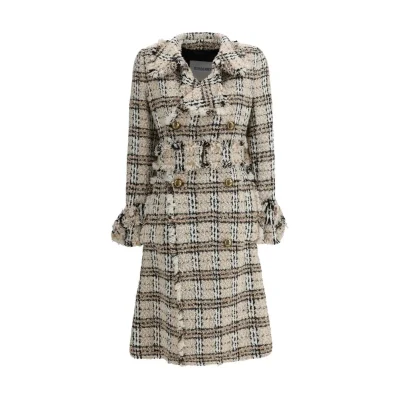 Check bouclé Coat
