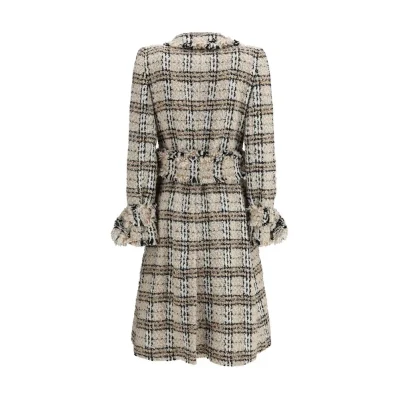 Check bouclé Coat
