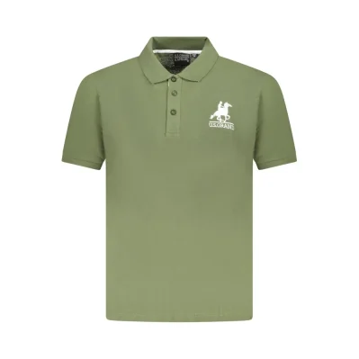 Green Cotton Men Polo Shirt
