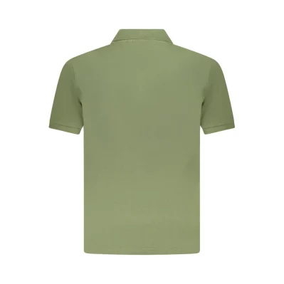 Green Cotton Men Polo Shirt
