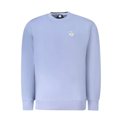 Blue Cotton Men Sweater