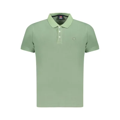 Green Cotton Men Polo Shirt