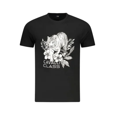 Black Cotton Men T-Shirt