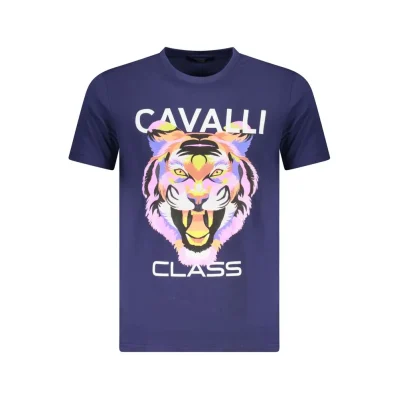 Blue Cotton Men T-Shirt