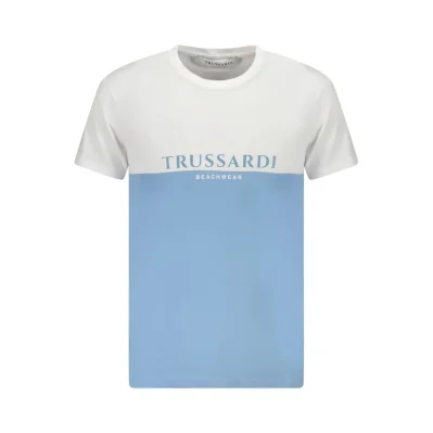 Light Blue Cotton Men T-Shirt