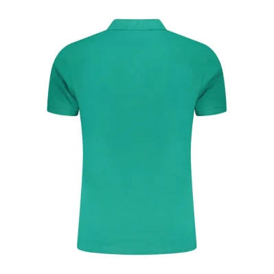 Green Cotton Men Polo Shirt