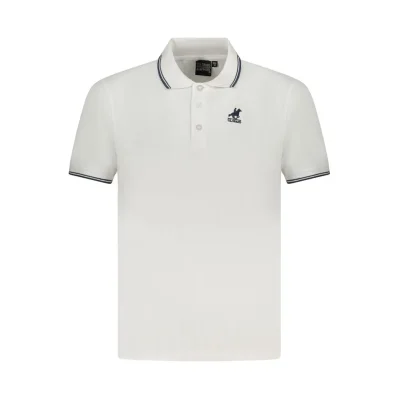White Cotton Men Polo Shirt