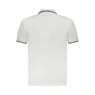 White Cotton Men Polo Shirt