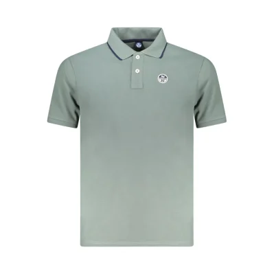 Green Cotton Men Polo Shirt