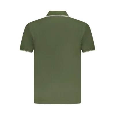 Green Cotton Men Polo Shirt