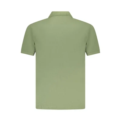 Green Cotton Men Polo Shirt