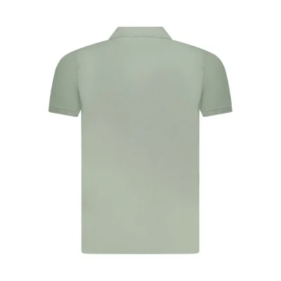 Green Cotton Men Polo Shirt