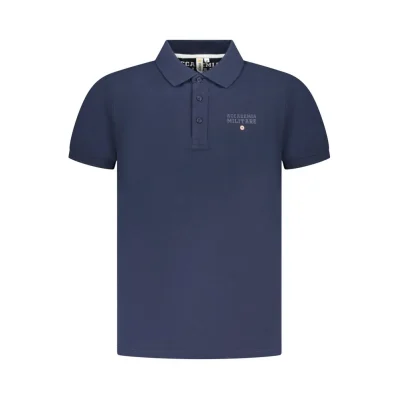 Blue Cotton Polo Shirt