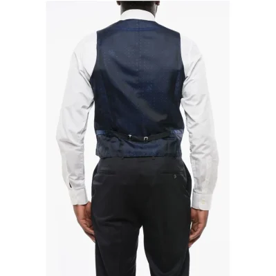 5 Buttons LEADER Wool Vest With Jetted Pockets
