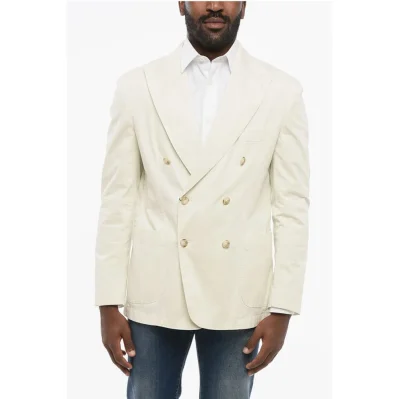 CC COLLECTION Unlined Double Breasted Blazer With Peak Lapel