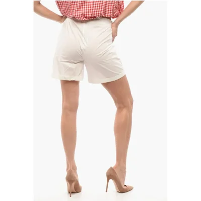 Poplin Cotton Shorts with Elastic Waistband