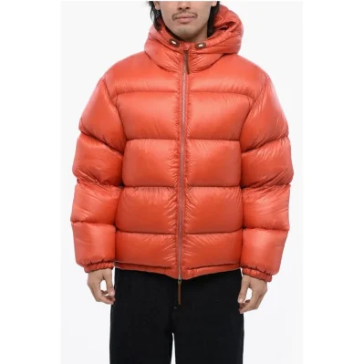 Rip-Stop Quilted Hooded Down Jacket