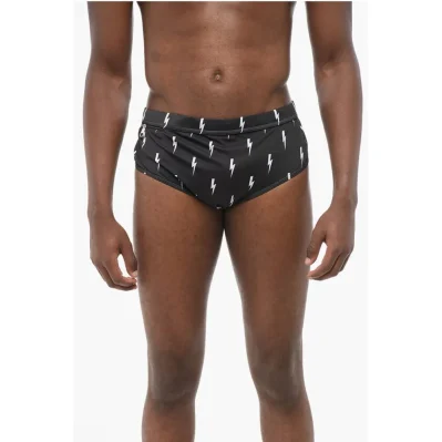 Printed Swim Briefs with Pocket