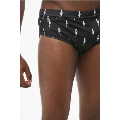 Printed Swim Briefs with Pocket