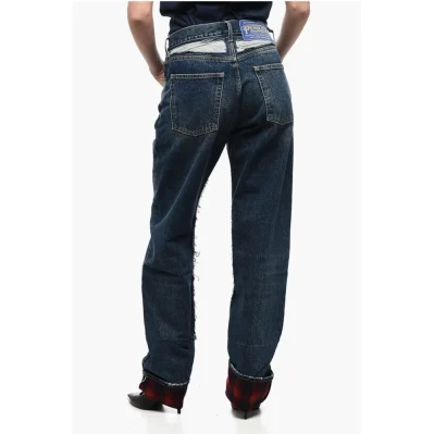 MM8 PENDLETON High-waisted Denims with Wool Hem