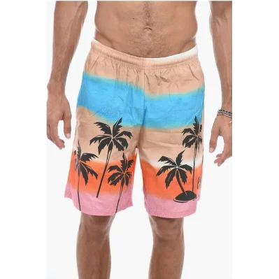 Gradient Effect Printed Shorts