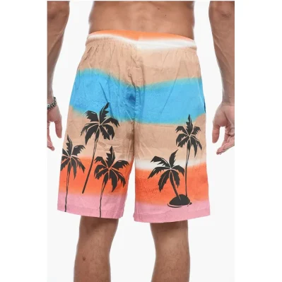 Gradient Effect Printed Shorts