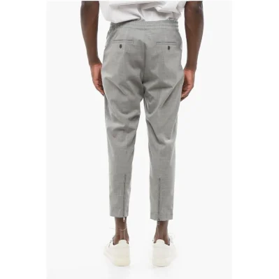 Slim Fit REM Pants with Elastic Waistband and Ankle Zip