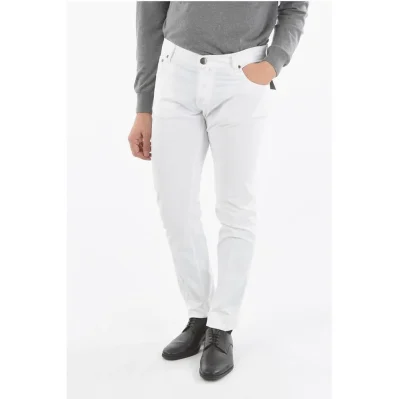 ID COLLECTION Jeans with 5 Pockets and Button Closure and Em