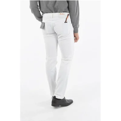 ID COLLECTION Jeans with 5 Pockets and Button Closure and Em
