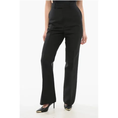 Silk and Wool Wide-leg Pants