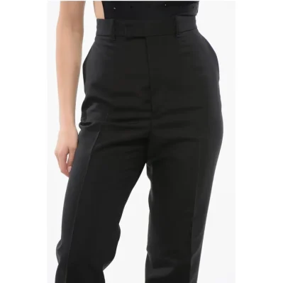 Silk and Wool Wide-leg Pants